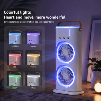 NV MALL Portable Mini Air Cooler Fan with Mist, Dual Fans & Remote Control